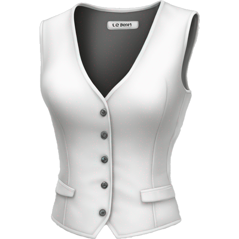 Realistic isolated side view of a white fashion vest blouse. emoji