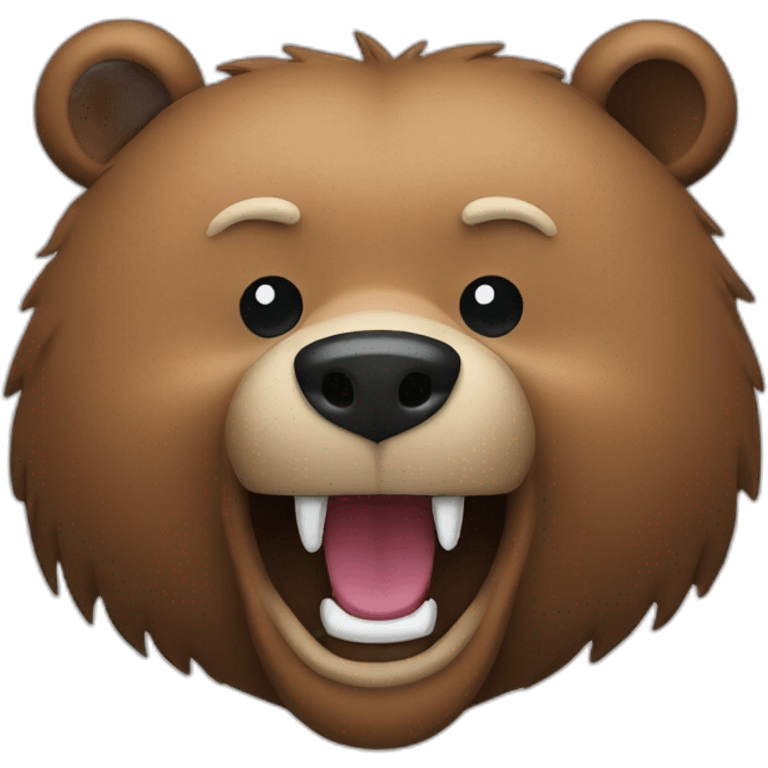 grizzly bear head, smiling emoji