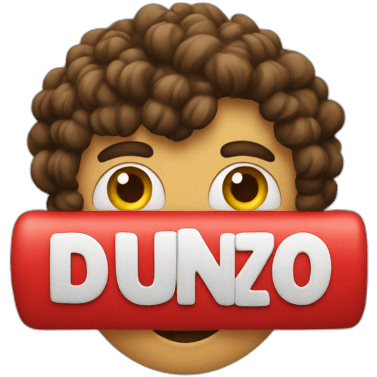 "dunzo" spelled out in big red letters emoji