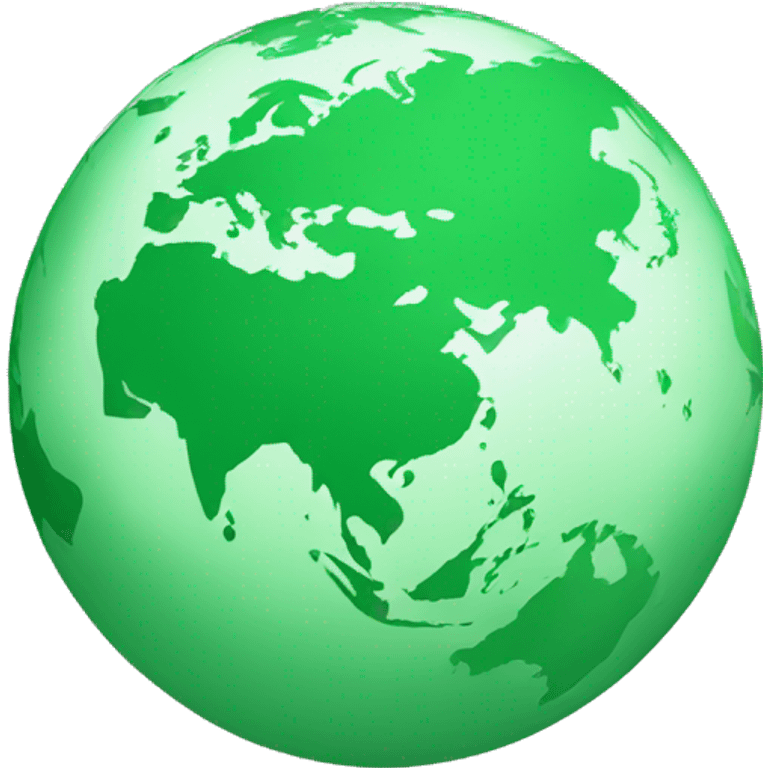 Globe showing asia in green shade emoji