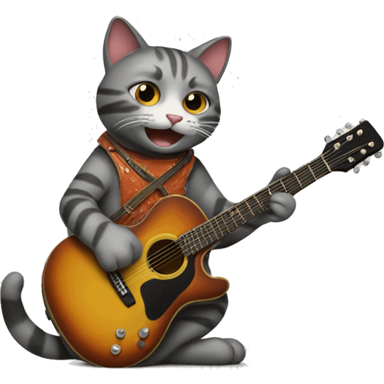 Cat playing guitar emoji