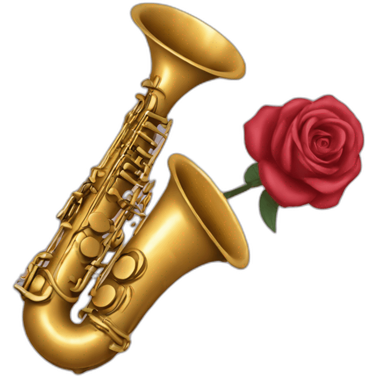 Roses and saxophones emoji