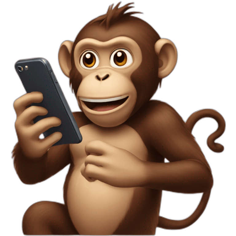 monkey playing with his phone emoji