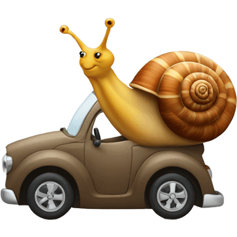 snail driving emoji