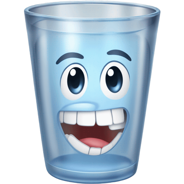 vaso de agua y dientes de ajo emoji