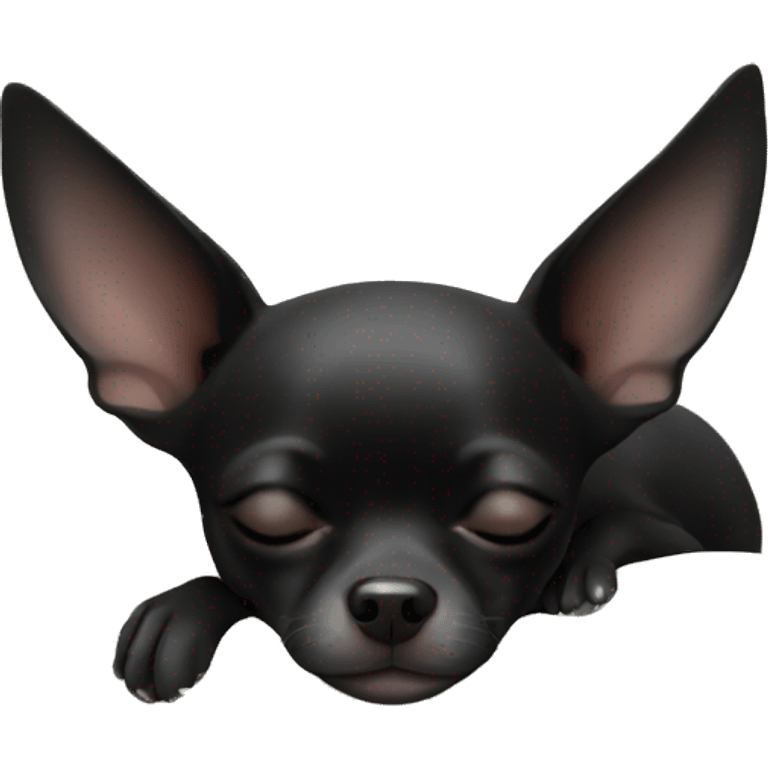  Sleeping black chihuahua  emoji