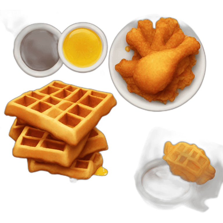 fried chicken and waffles emoji