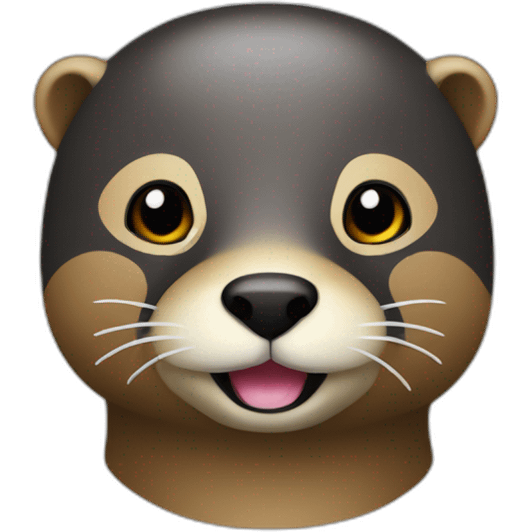 Loutre multicolore sur une moto noir emoji