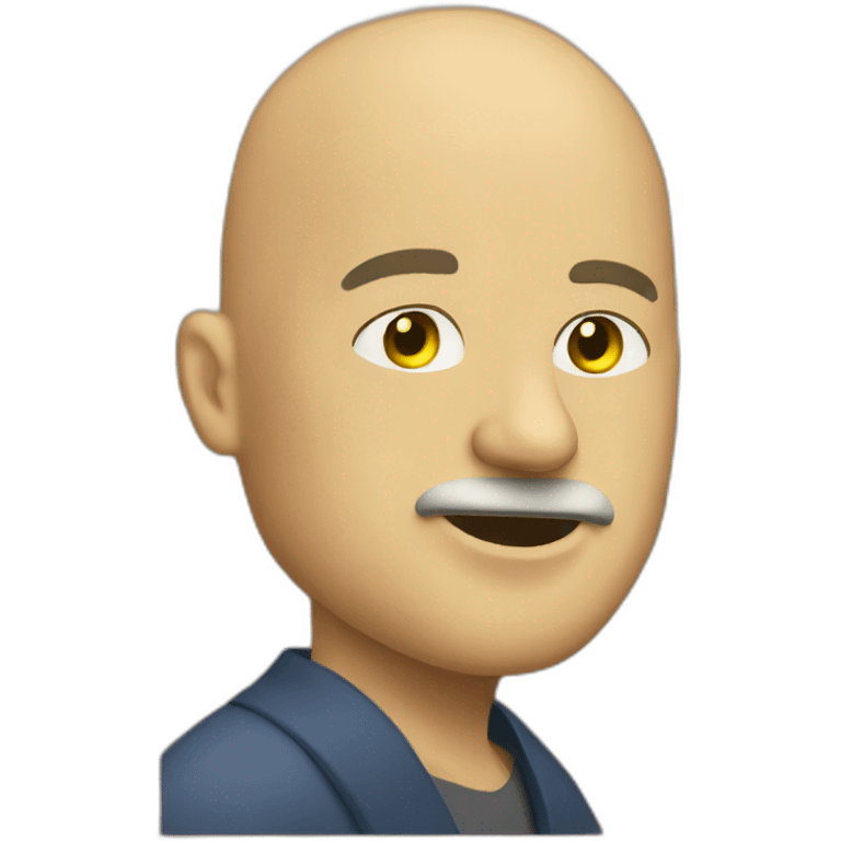 bald men taking a clubbell emoji