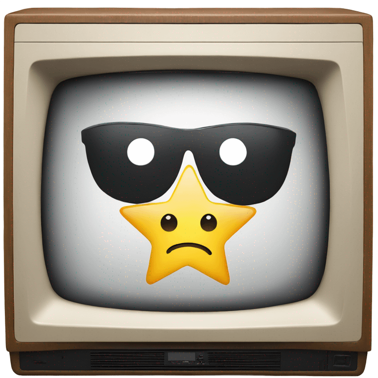 A tv with a happy face star inside emoji