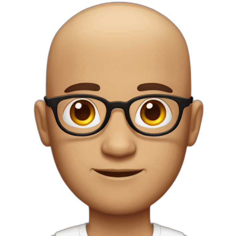 men with barely no hair and round glasses emoji