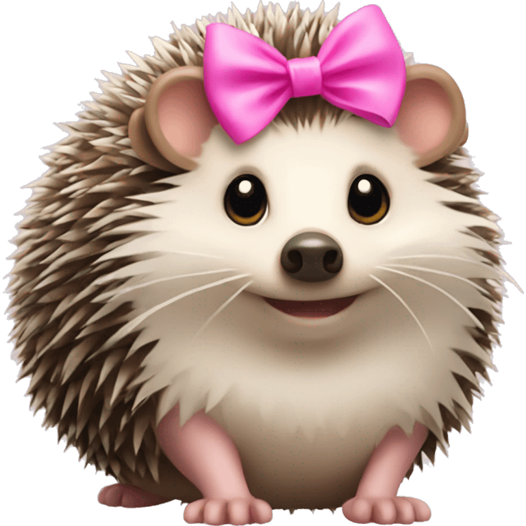 hedgehog with a pink bow emoji