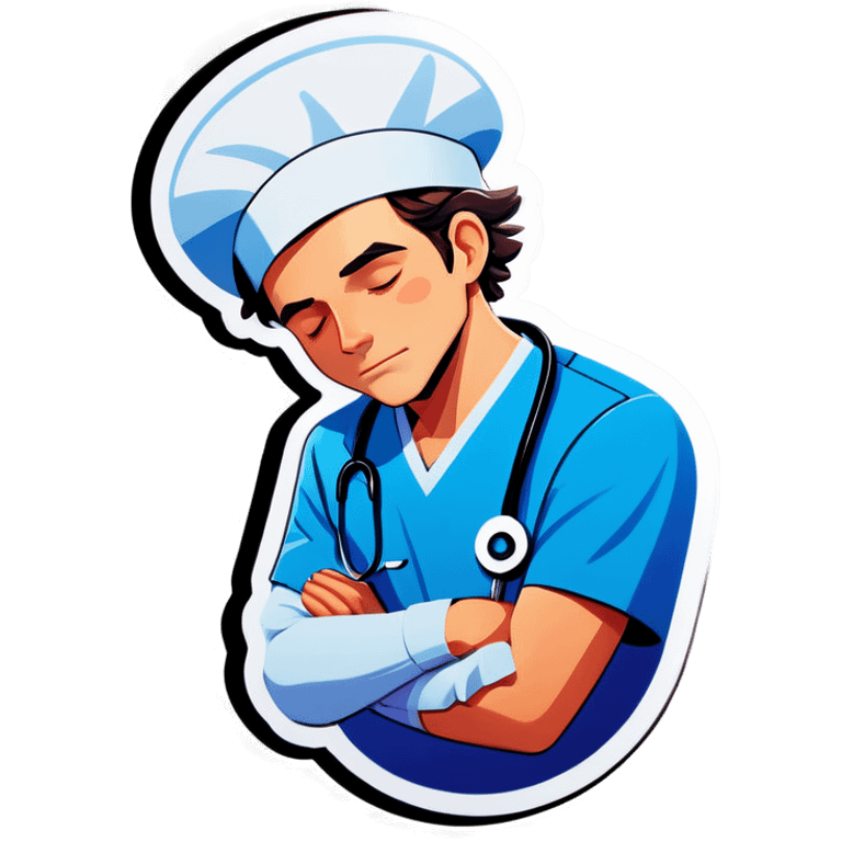 Sleepy male nurse emoji