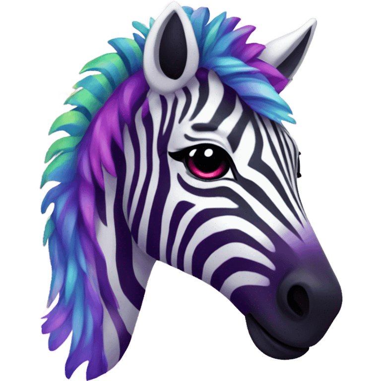 Lisa frank rainbow zebra with glitter purple stripes emoji