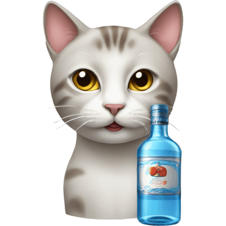 Cat with vodka emoji