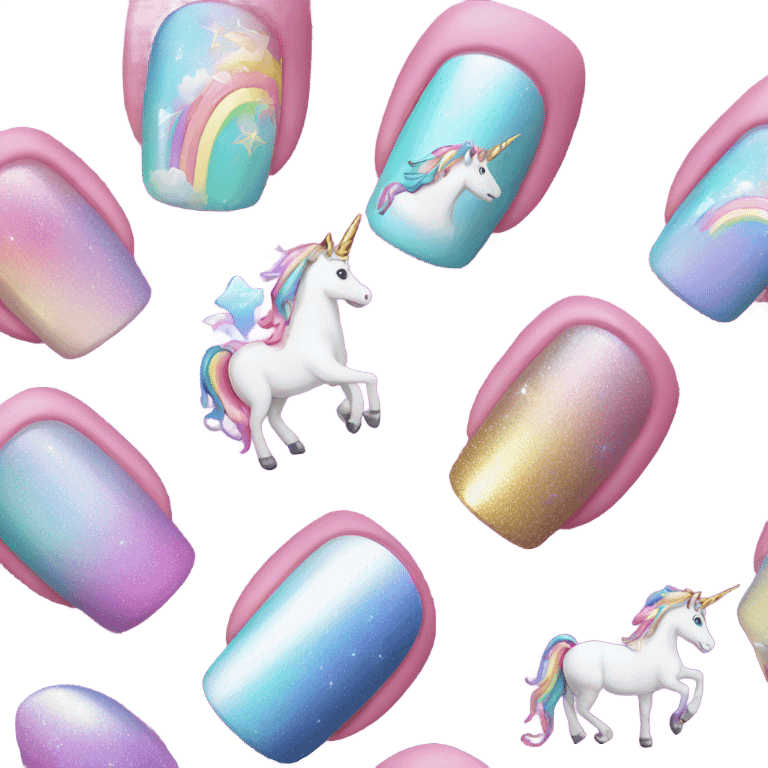 unicorn nails emoji