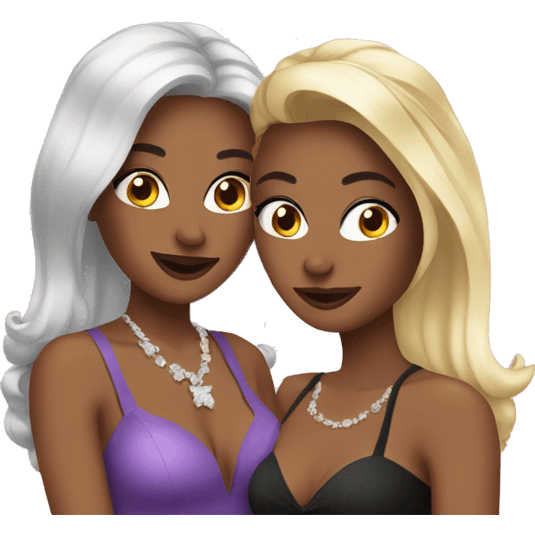 2 girls at their bachelorette party emoji