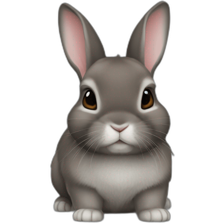 Netherland dwarf bunny with grey/brown fur emoji