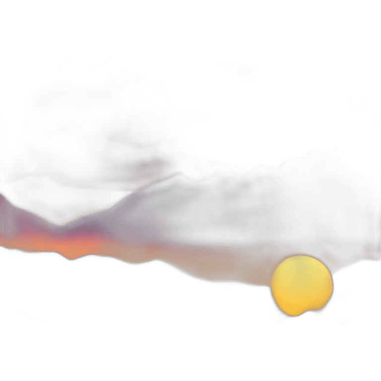 the sun setting behind the mountains emoji