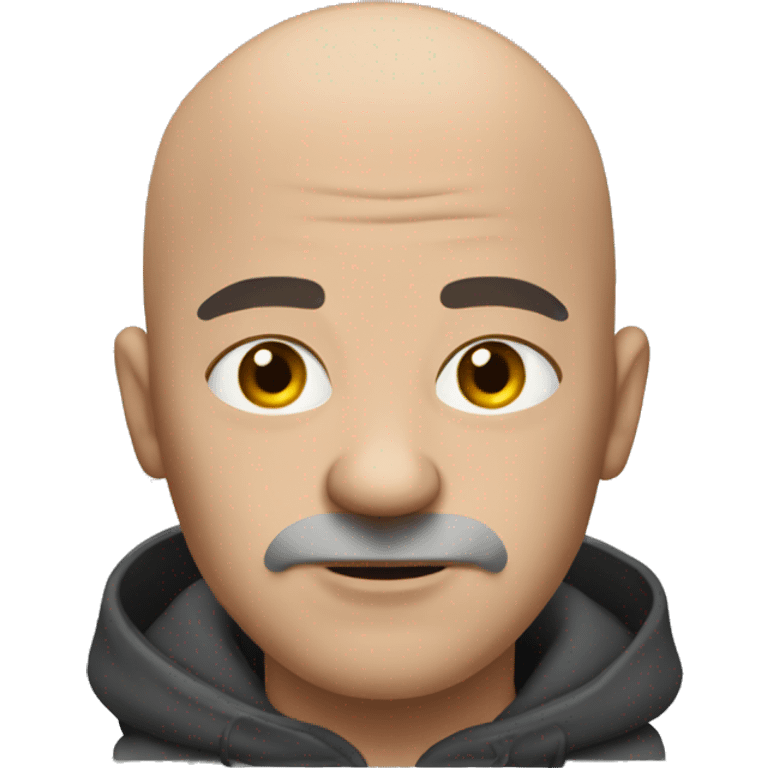 Bald person with a imponent chin emoji