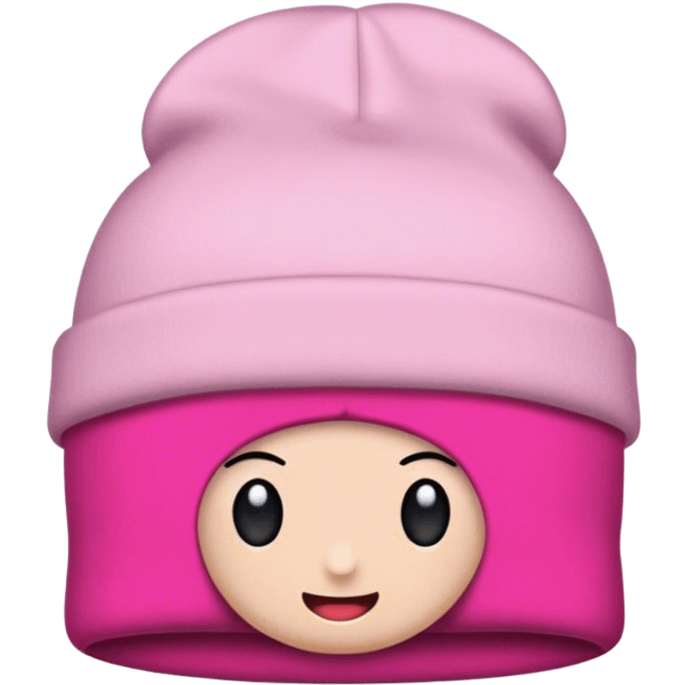 Czapka beanie w kolorze brudnego różu emoji