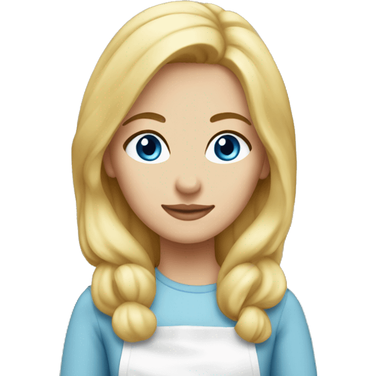 Pretty Female Baker blue eyes blonde hair emoji