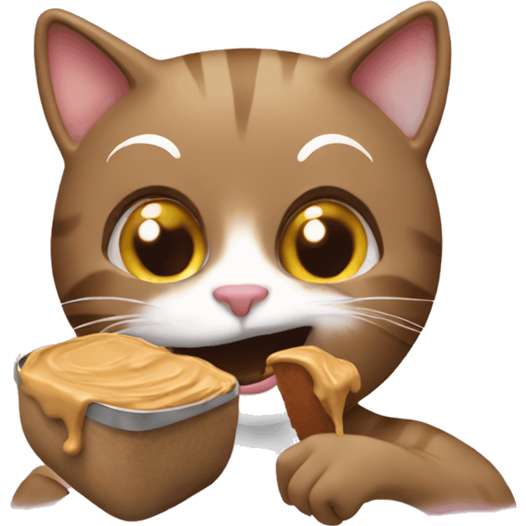 Cat eating peanutbutter emoji