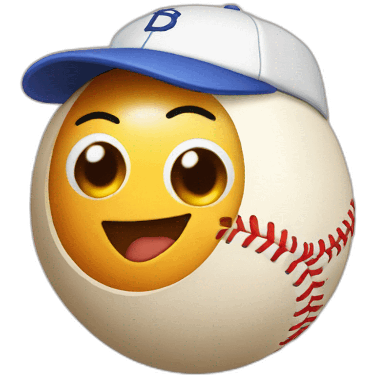 Brown egg with a baseball hat on emoji