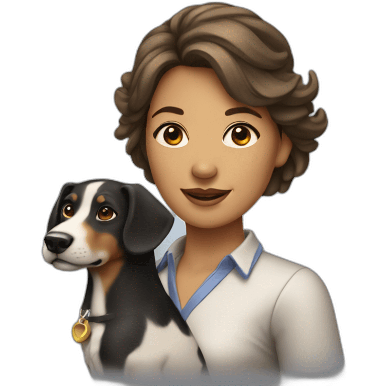 Femme sur un chien emoji