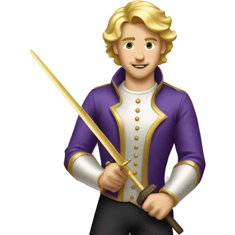 Gold gilded violet vintage man blonde hair fencing  emoji