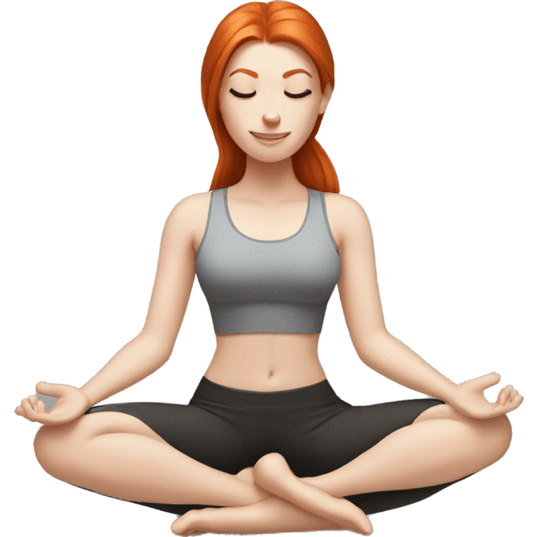 White girl redhead in a yoga position  emoji