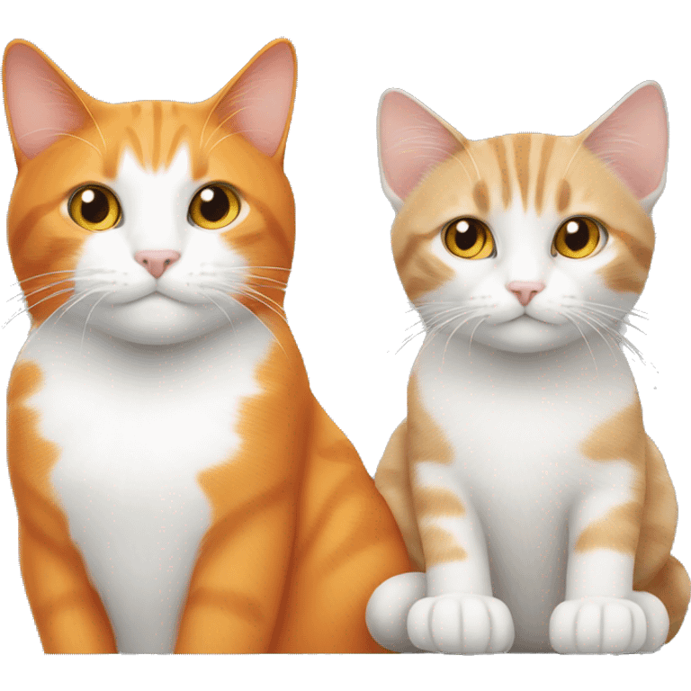 Orange cat and a white Grey cat emoji