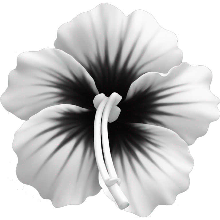 a flower having black-white petals similar   of the texture of a hibiscus  emoji