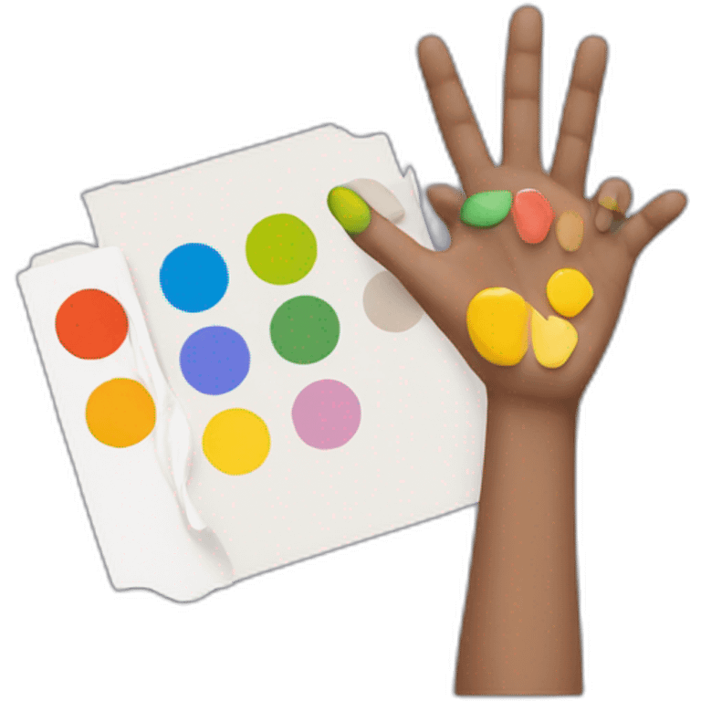 hand painting holding color palette emoji