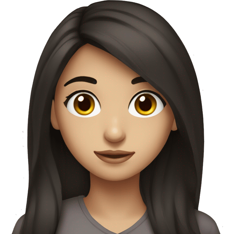 Turkish teen girl with dark hair and dark eyes emoji