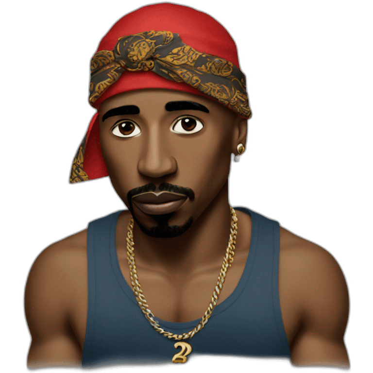 2pac shakur with bandana emoji