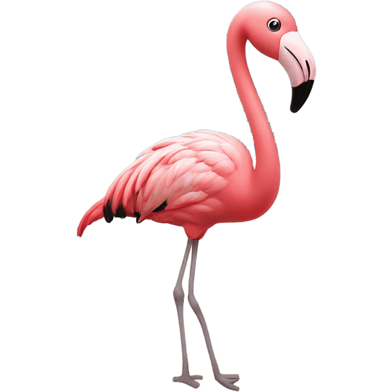 Flamingo on beach emoji