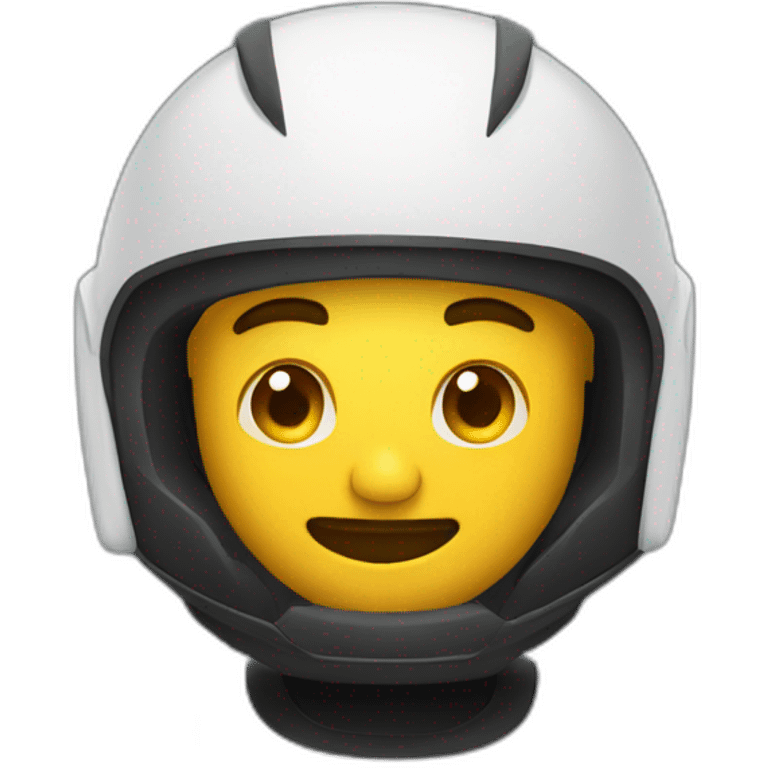 hombre con casco negro sorprendido emoji