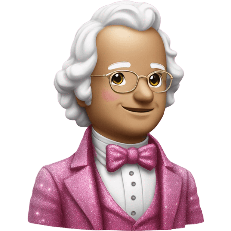 Pink ombre John Adams statue with gator and glitter  emoji