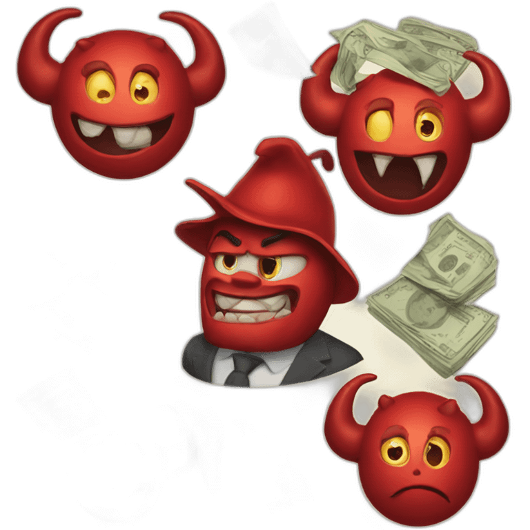 The devil doing taxes emoji