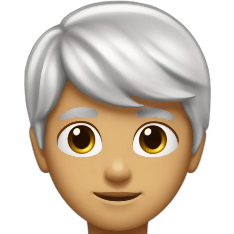 Garçon blanc cheveux noirs court lisse yeux bruns foncés emoji