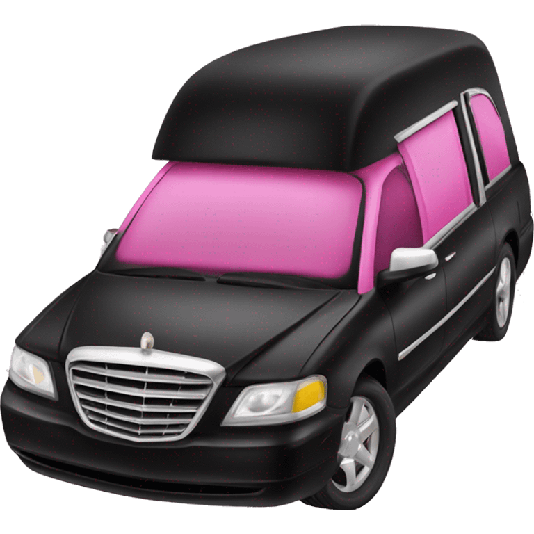 Black and pink hearse emoji