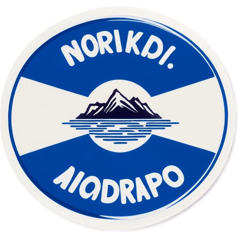 Blaues Schild auf den Nordkapp steht emoji