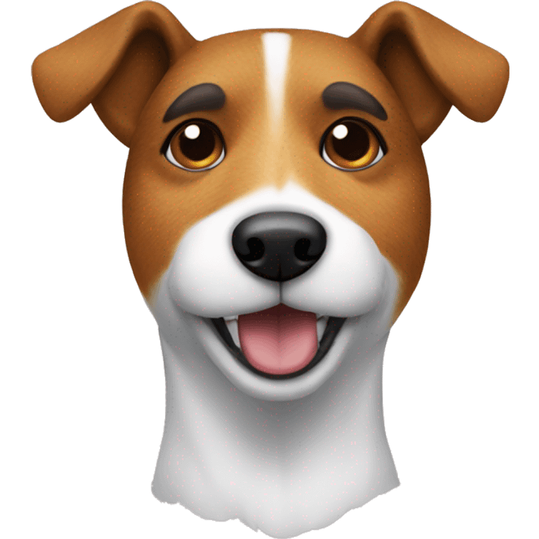 a jack russel wearing a bear disguise emoji