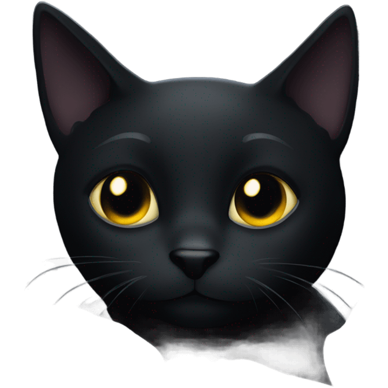 Black cat in a coal cellar at night emoji