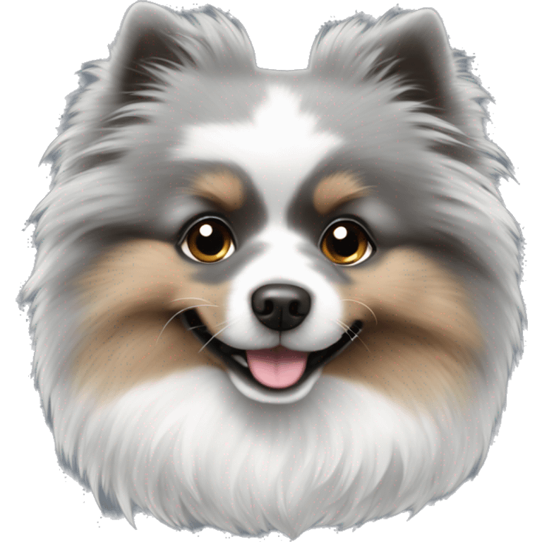 Grey Merle fluffy Pomeranian  emoji