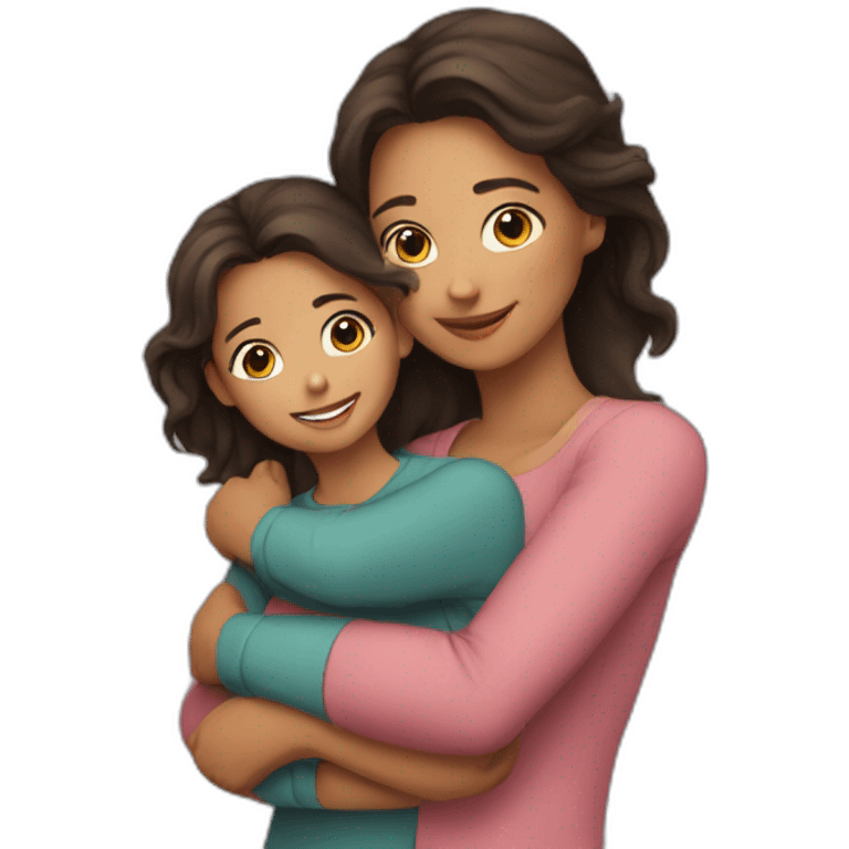 Hug mom daughter emoji