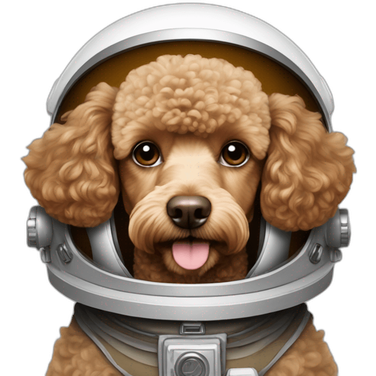 Light brown poodle with an astronaut helmet emoji