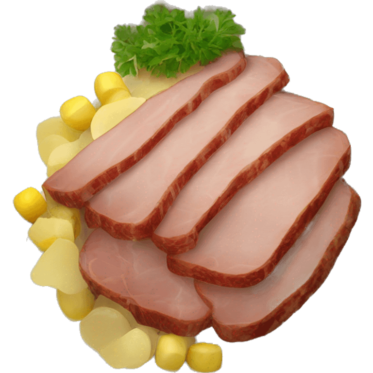 Create an emoji representation of the traditional Ukrainian food "Сало" (salo). This dish typically consists of cured pork fatback, often served sliced and sometimes accompanied by bread, garlic, or pickles. emoji