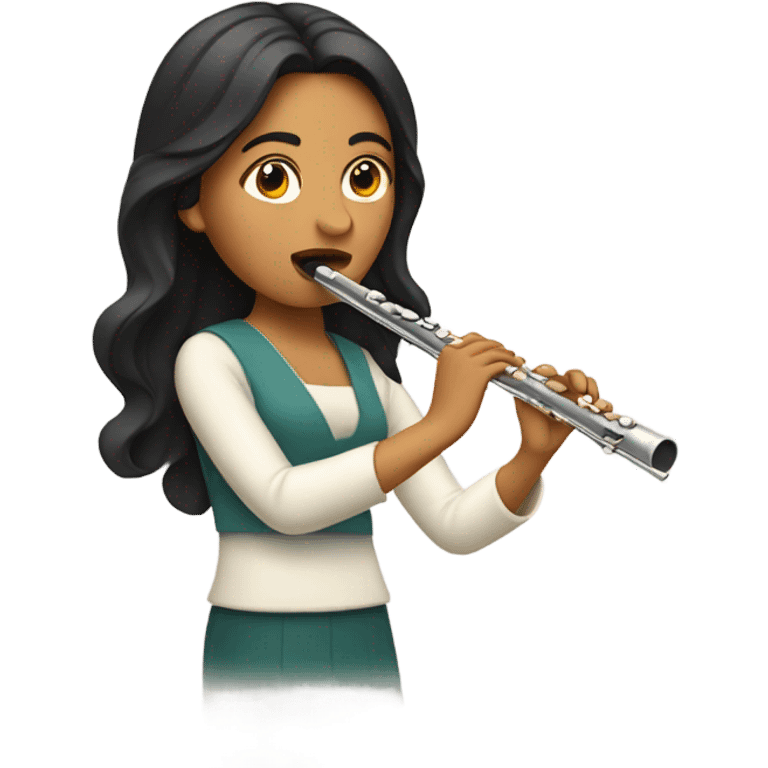 Latino woman playing the flute emoji